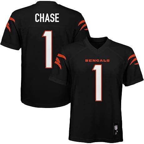 Outersuff Youth Ja'Marr Chase Black Replica Bengals Jersey