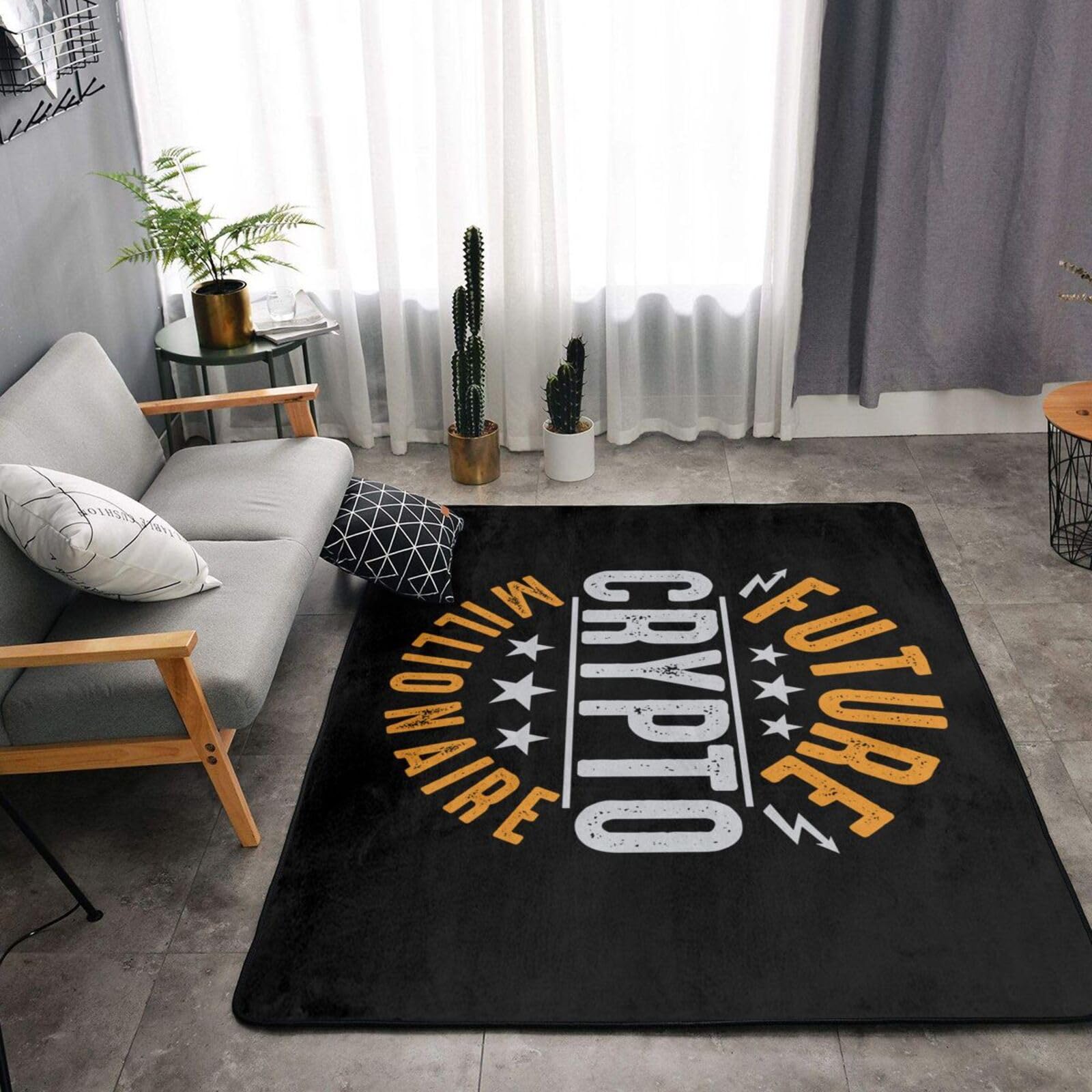 Amazon.com: Future Crypto Millionaire Area Rug 63x48in Rugs for Living Room  Indoor Floor Non-Slip Rug Washable Large Rug Indoor Decorative Carpet Yoga  Floor Mat : Home & Kitchen