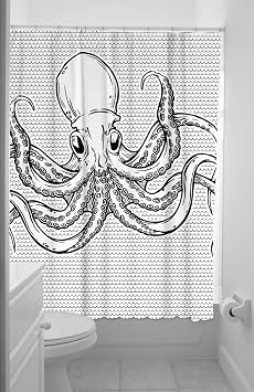 Sourpuss Octopus Shower Curtain, 72 Inch X 78 Inch