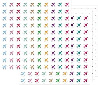 500 Pcs Travel Airplane Planner Stickers, Mini Trip Airplanes Stickers, Teacher Created Resources Travel The Map Airplanes Colorful Cute Plane Labels for Scrapbooking Calendars Journals DIY Crafts