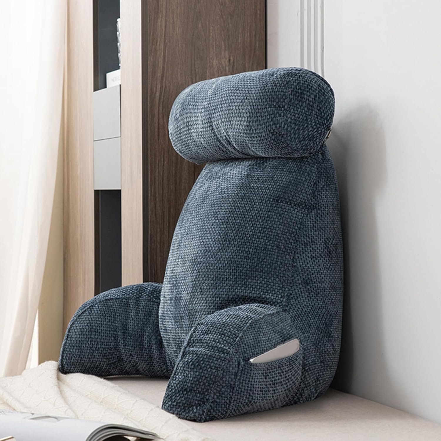 NASFH クッション 背もたれ カラー6 せもたれ ベッド 75*40*55 腰枕 持ち運び便利 テレビ枕 背中 ソファ用