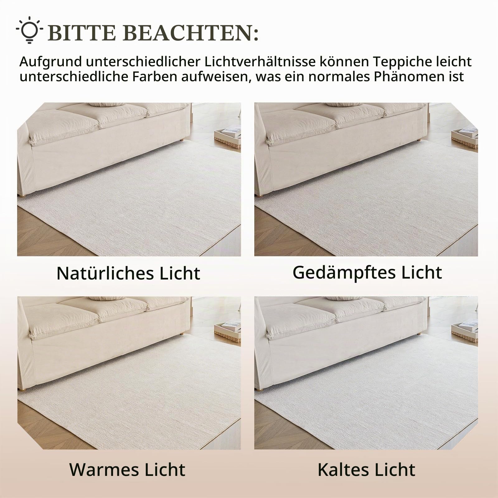 120x160cm Waschbar Kinderteppich rutschfest Creme Teppich für Büro | 5mm Dicke, Dünner Teppich, Rutschfest, für Wohnzimmer, Schlafzimmer, Eingangsbereich, Küche, Esszimmer