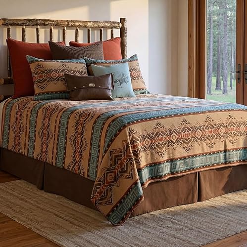 BLACK FOREST DECOR Bison Ridge III Super King Bedspread Rustic Lodge Luxury Mountain Bedding Washable Wool Blend Made in USA