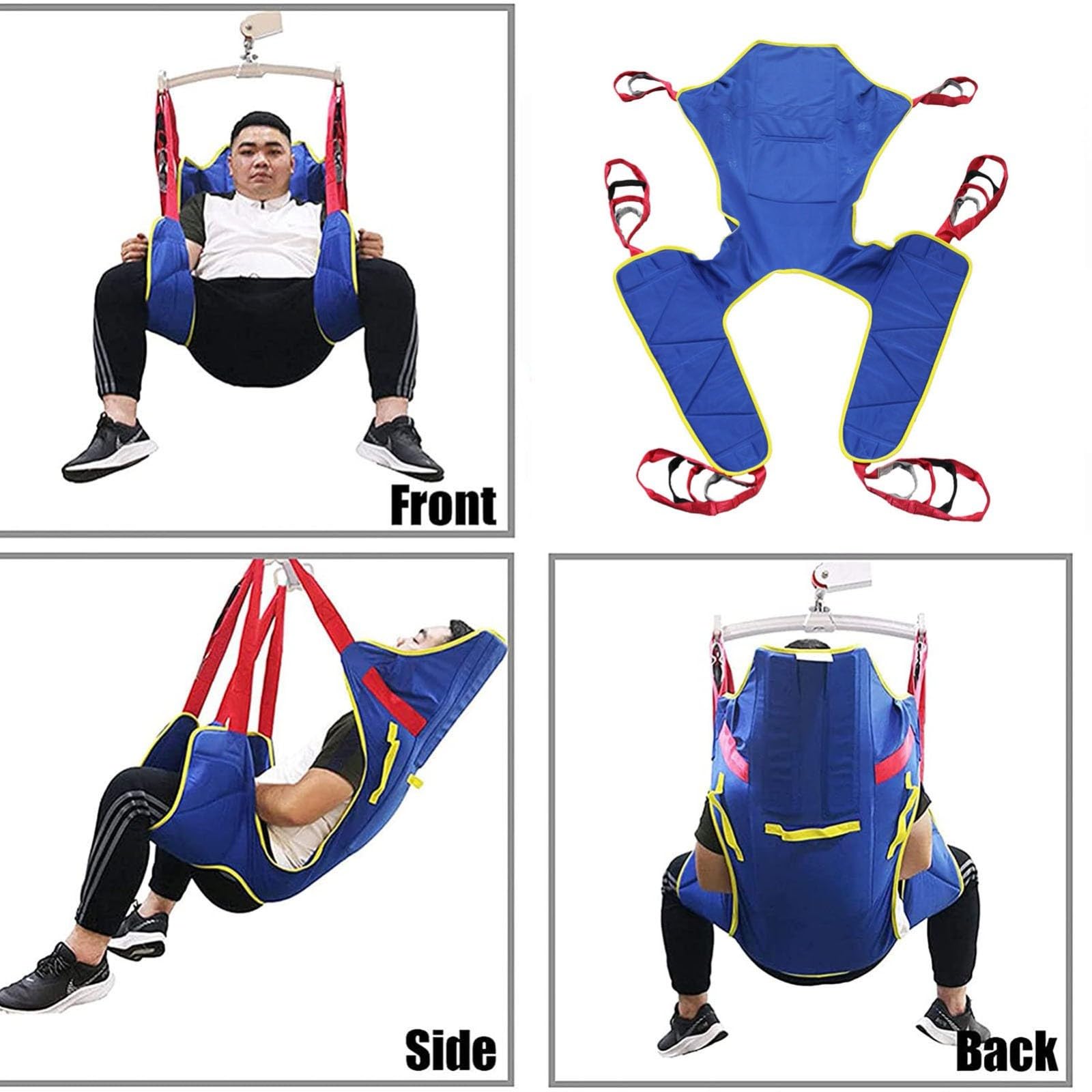 Cinturón de transferencia de cuerpo completo, elevador de paciente, para traslado de cama a silla de ruedas reclinable o inodoro para cuidadores discapacitados, capacidad de carga de 150 kg de largo