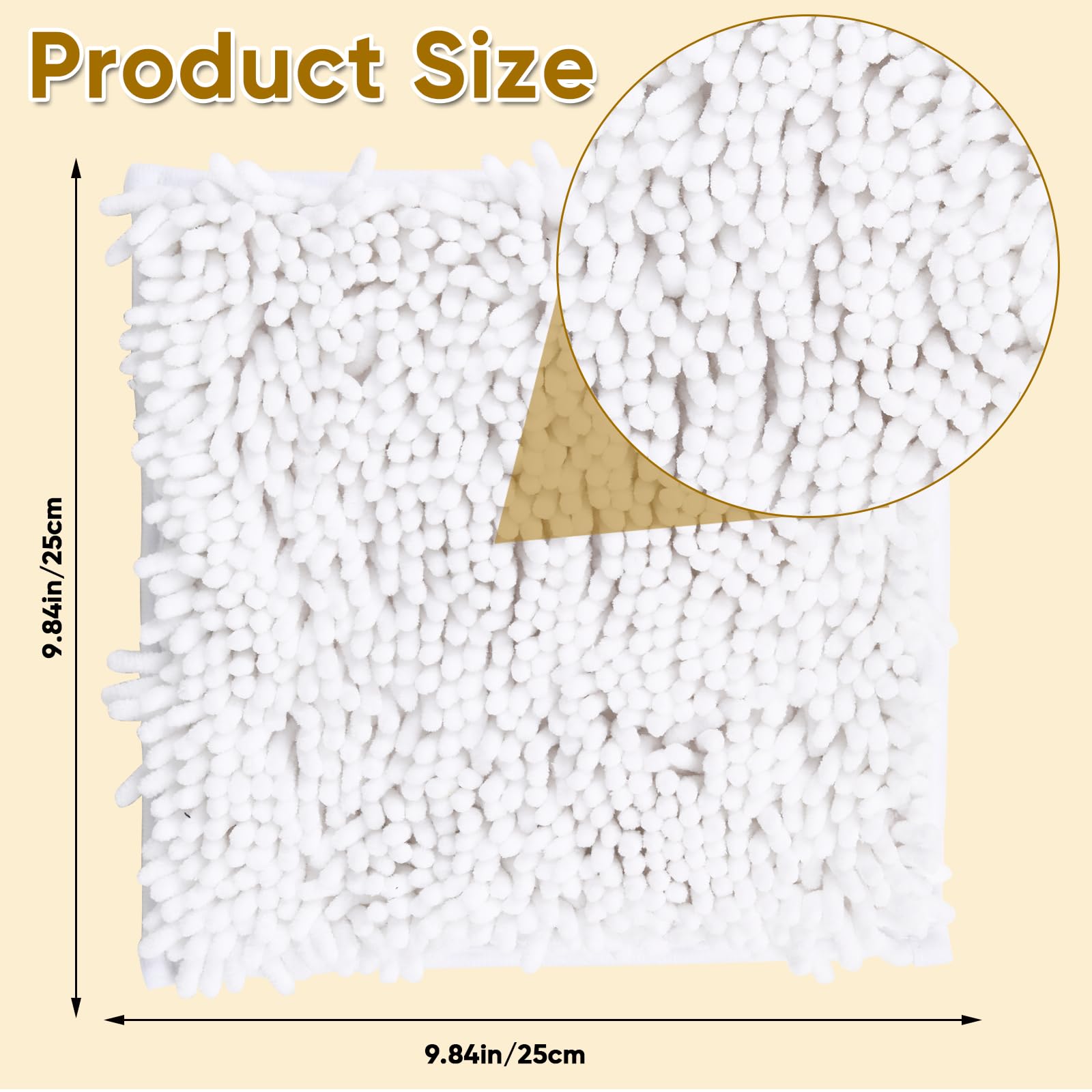 Locker Rug School Rugs Carpet Chenille 100% Microfiber Locker Carpet with Non Skid Backing Locker Decorations (White, 10 * 10)