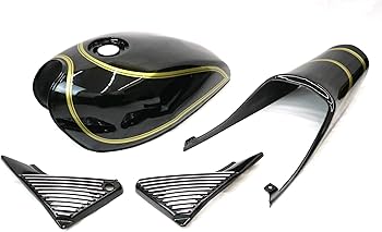 Amazon | ゼファー400 外装セット 黒×金/タンク サイドカバー Amazon | ゼファー400 外装セット 黒×金/タンク サイドカバー