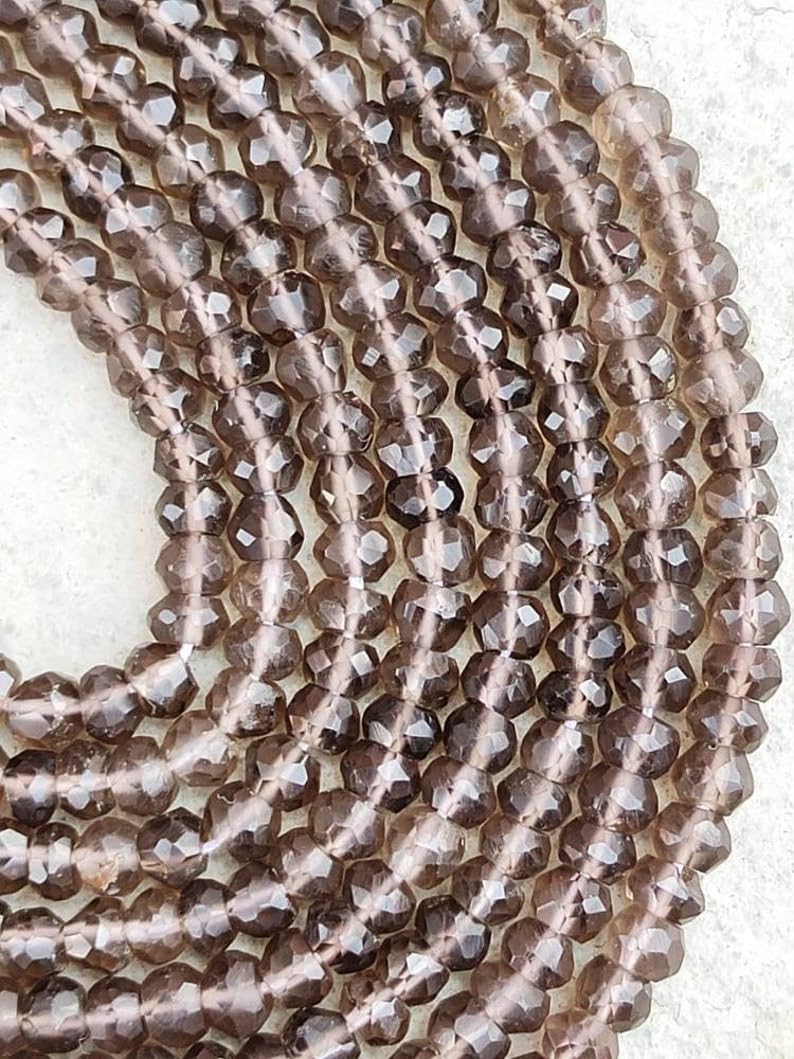 Perles en quartz fumé naturel 4mm pour fabriquer votre bracelet bien-être au quotidien