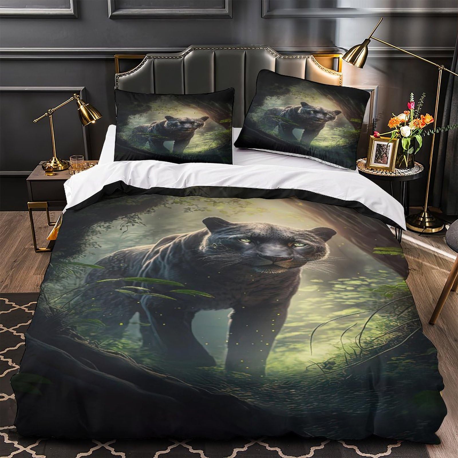 Housse de couette cheval noir 220x240 pour chambre enfant