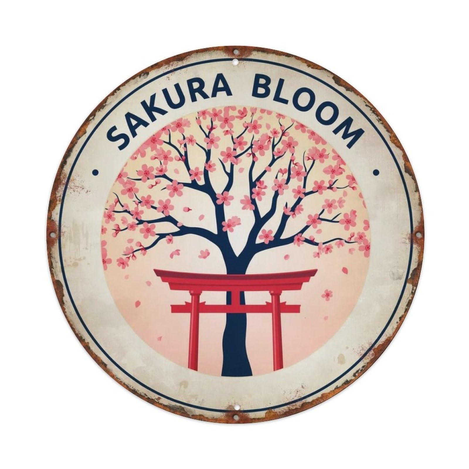 Sakura Bloom Ukiyo-e Metal Tin Sign Plaque