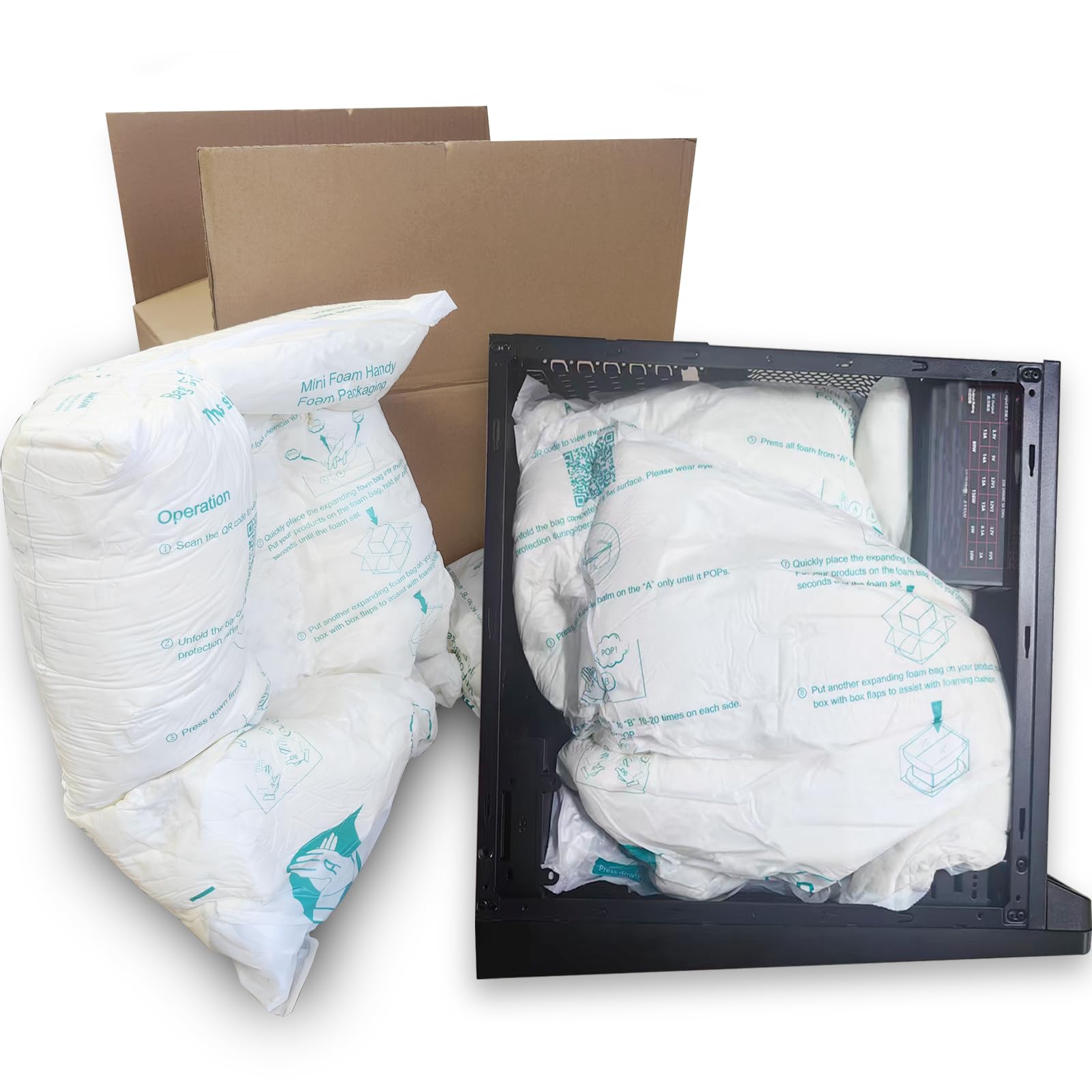 8 Pcs 18”x23” large Size Expanding Packing Foam, Protective Packaging for PC, Electronics, Glassware, Pottery, Ceramics. Protects Fragile &amp; Irregular Valuables Items