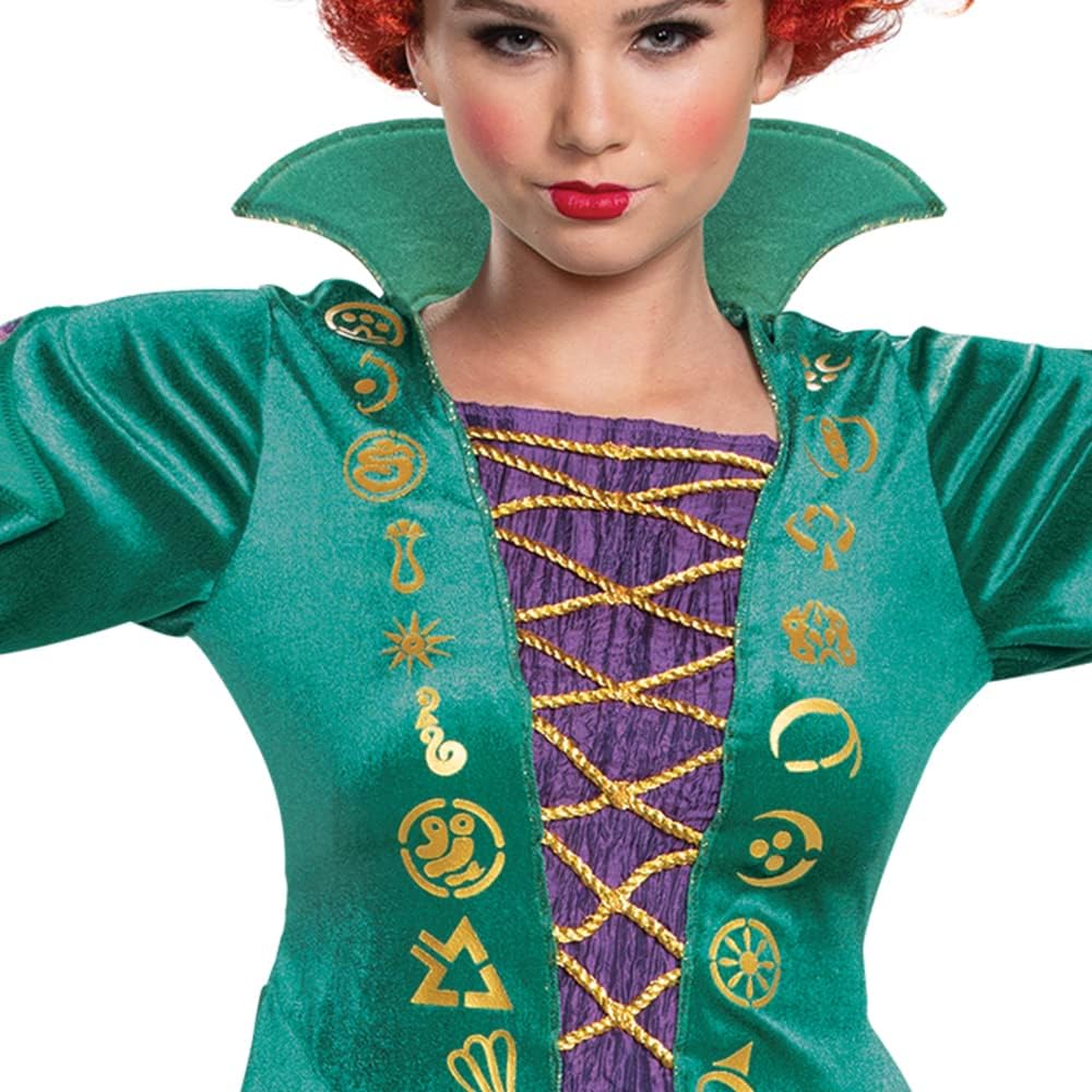Disguise womens Winifred Sanderson Costume, Deluxe Official Disney Hocus Pocus Costume Winnie Dress - Image 3