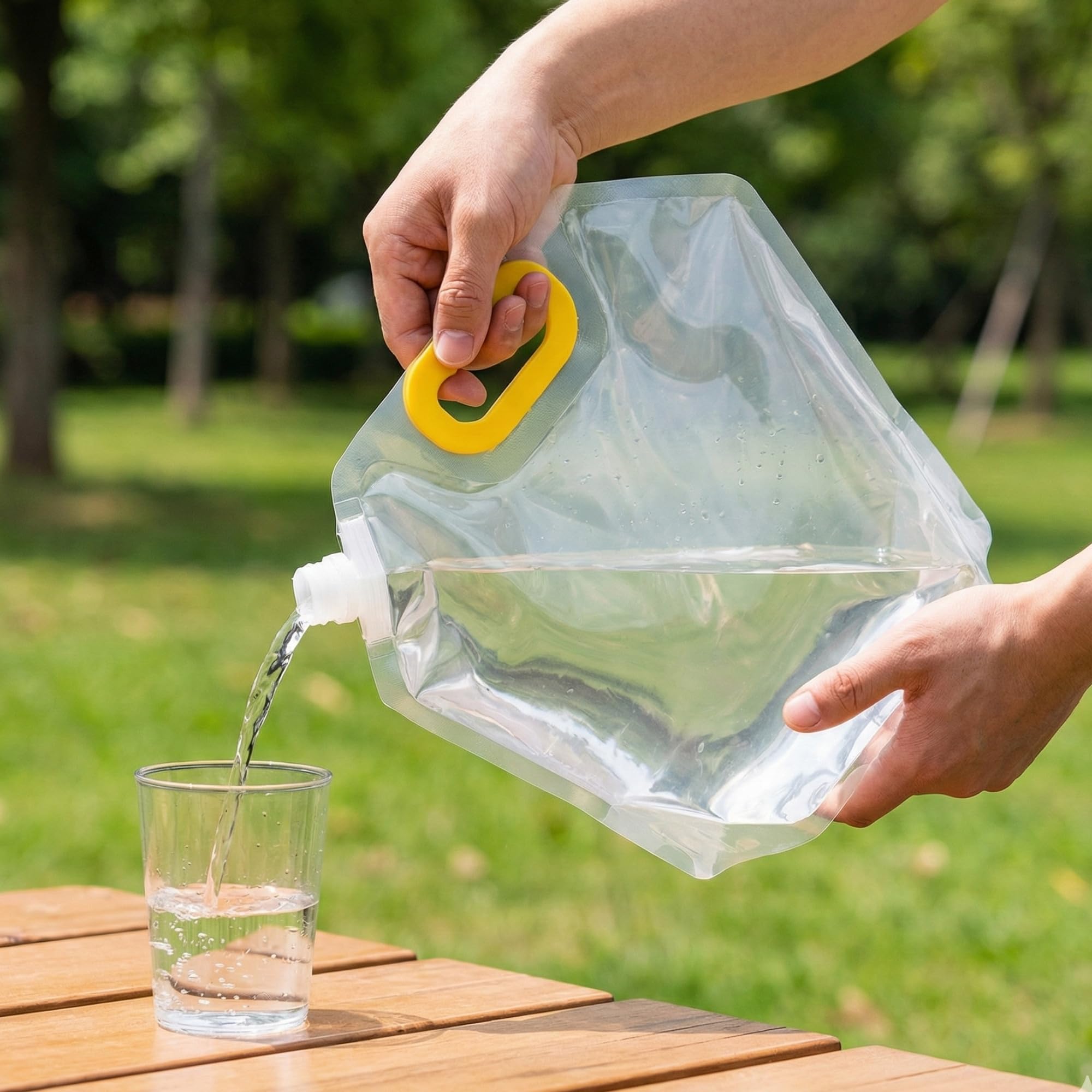 Kraptick Portable Collapsible Water Storage Tank 10L Water Container with Handle and Leak-Proof Screw Cap, Reusable Foldable Drinking Water Carrier Bag for Camping & Emergency Use (Transparent)-image-43