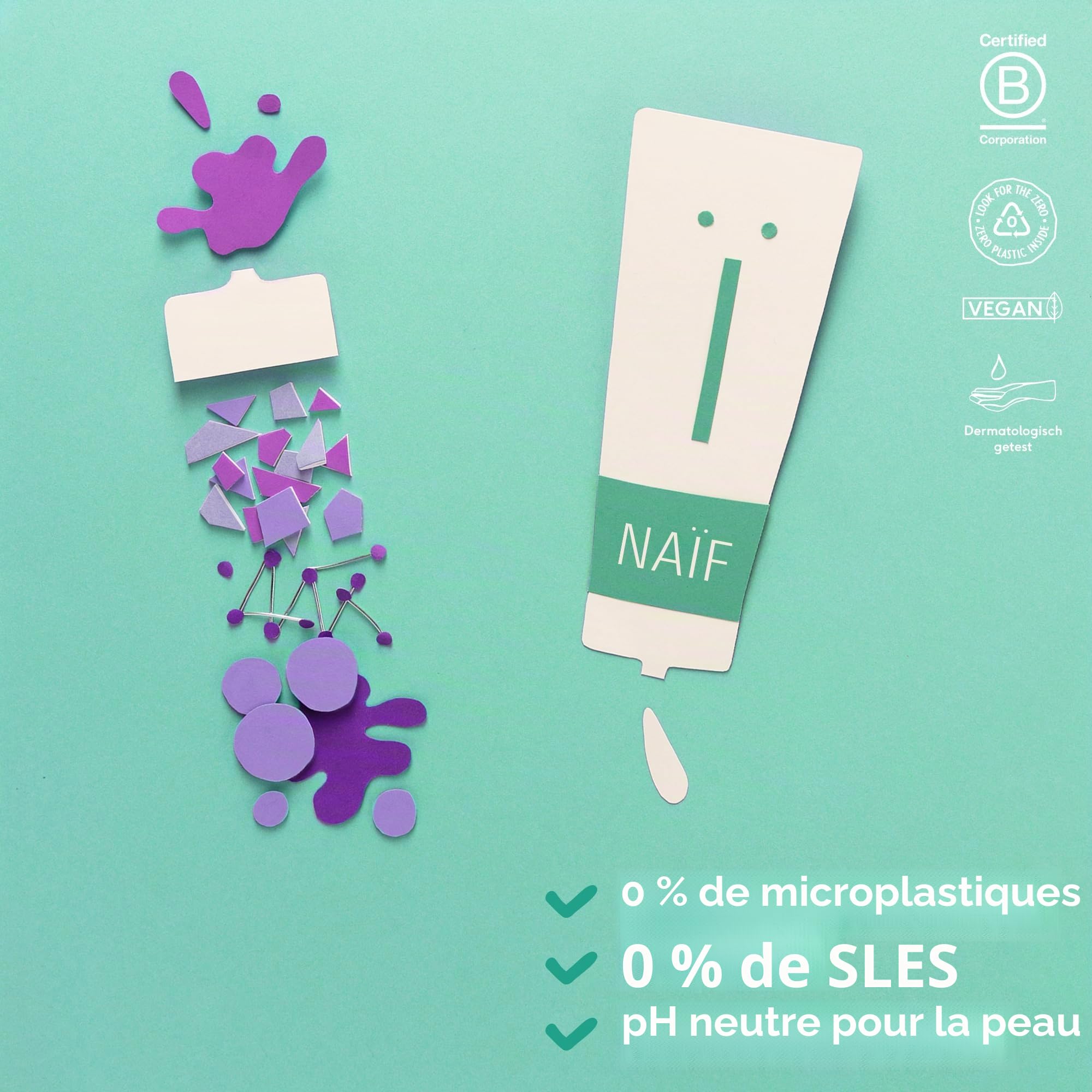 Naïf - Bain moussant nourrissant - Recharge - Bain moussant pour enfants à l'huile de coton - Soin bébé aux ingrédients d'origine naturelle - Vegan - Sans microplastiques ni huiles minérales - 500 ml