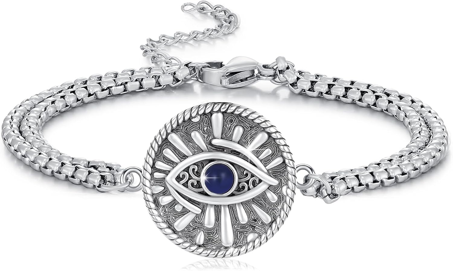 Blue Evil Eye Bracelet for Women Men, Greek Evil Eye Protection Bracelet, Adjustable Evil Eye Bracelets Jewelry Gift