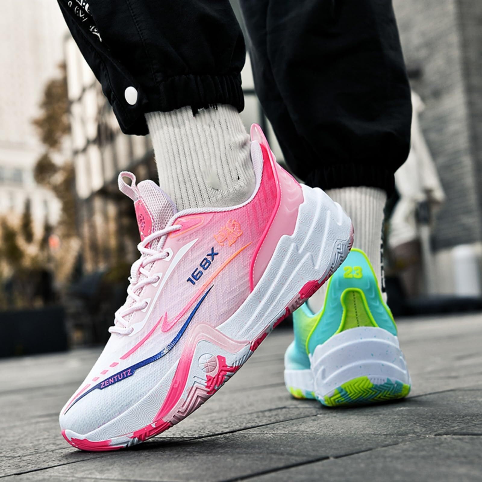 Buty do koszykówki unisex z oddychającą, lekką, antypoślizgową siateczką. Modne buty sportowe dla nastolatków Buty spacerowe