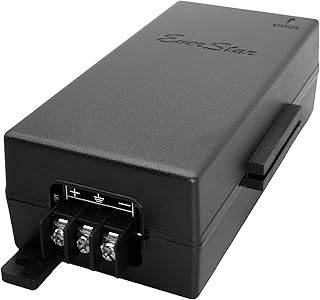 iPoE-17W48DW-af 100Mbps | 9-36V DC in | 48V/0.35A DC PoE Out | 17W | 802.3af Mode B Solar PoE Injector for AXIS,UBNT,GeoVision,Reolink,Annke,Swann,Lorex,PoE IP Cameras,PoE Lighting | Black