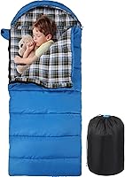 Vista 15 de REDCAMP - Saco de dormir para niños tipo momia para acampada, saco de dormir de 3 estaciones para clima frío, para niños, niñas y adolescentes