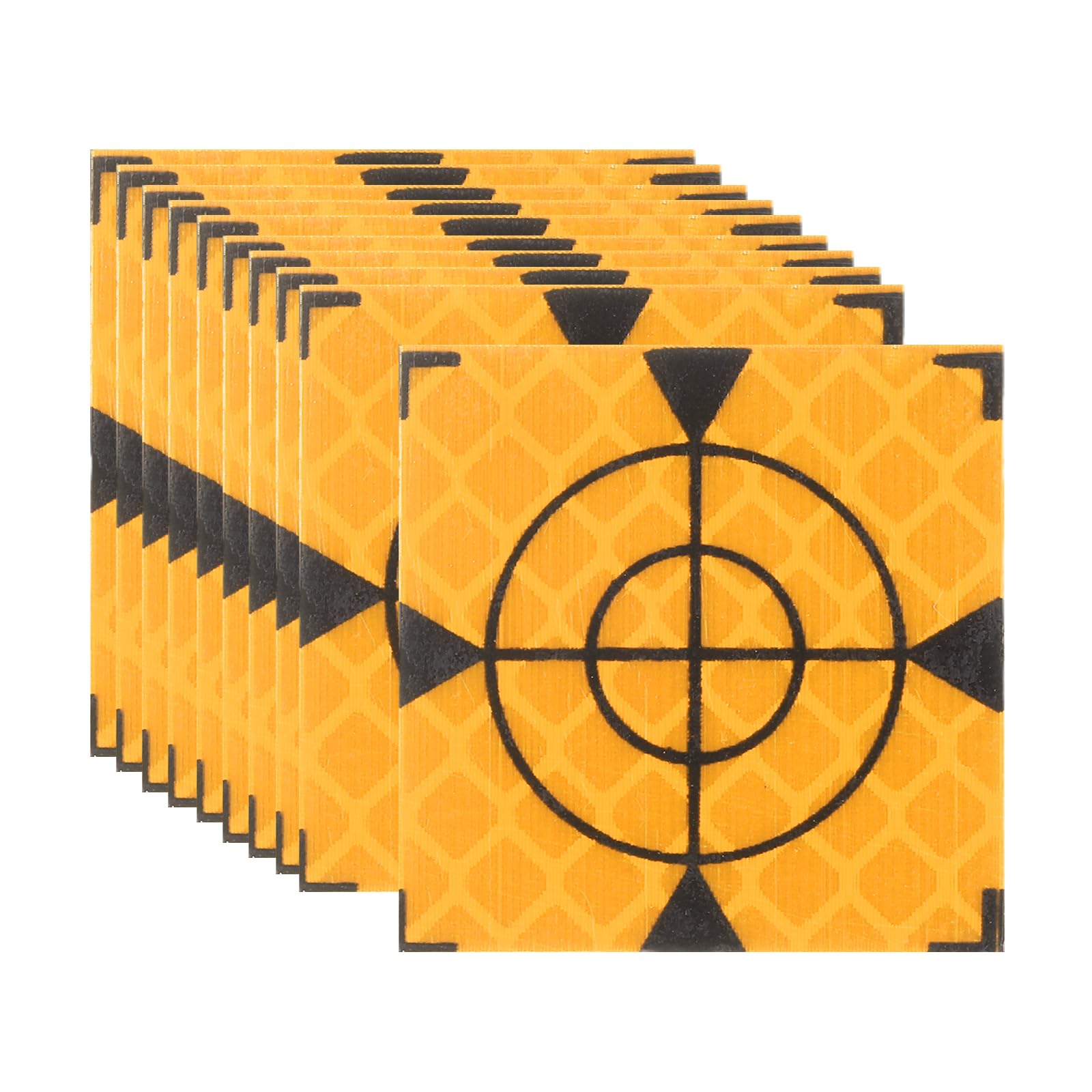 PATIKIL Survey Reflector Target (30x30mm, Yellow)(50 Pcs) Self-Adhesive Reflective Sheet Surveying Target Mark Tape, Suit for Total Station/Ship Inspection/Tunnel Measure