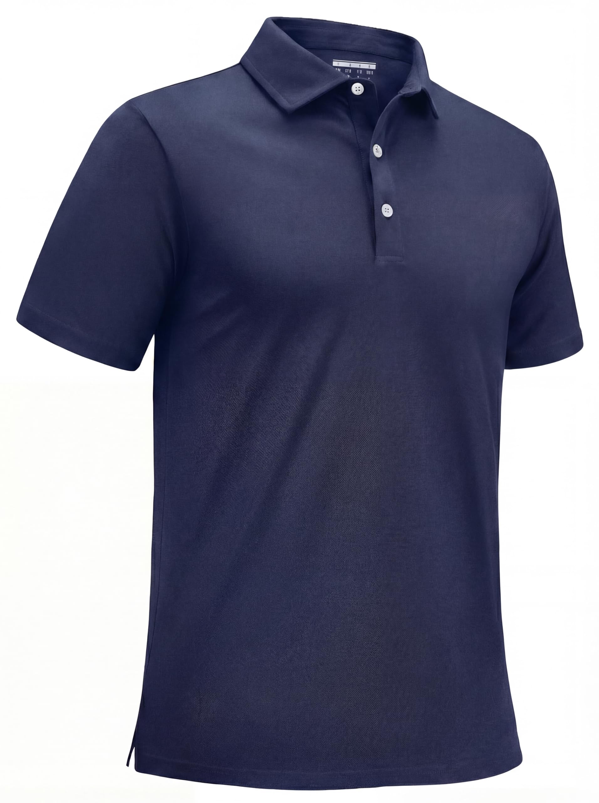 Men's Polo Shirts Short Sleeve Summer Cotton Plain Golf Shirt 3 Button Classic Fit Stretch Casual Work T-Shirt