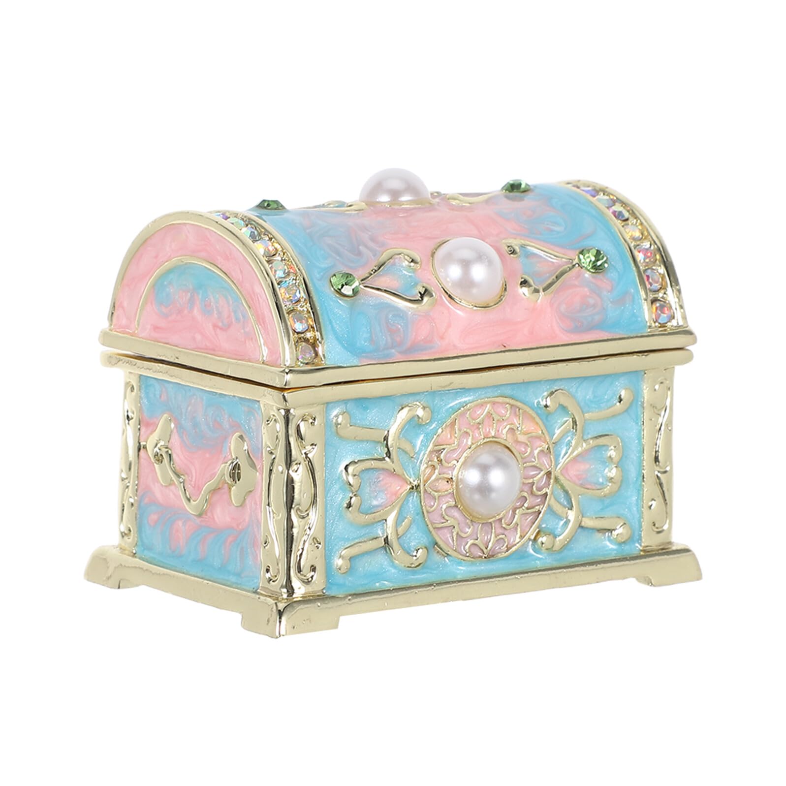 Boîte à Bijoux Vintage Idéale pour Décorer une Coiffeuse Romantique en Alliage Émaillé