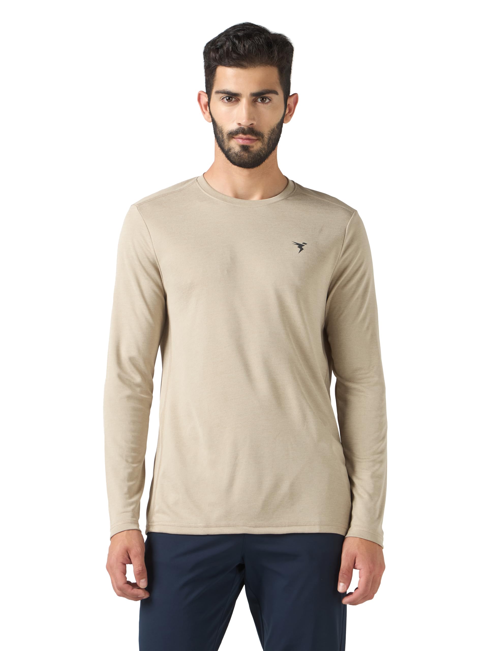 technosport Men's Slim Fit Self-Design Long Sleeve T-Shirt, Double Cool Quick Dry Polyester Sports Tee for Gym, Running, Training, Sports-picture-36