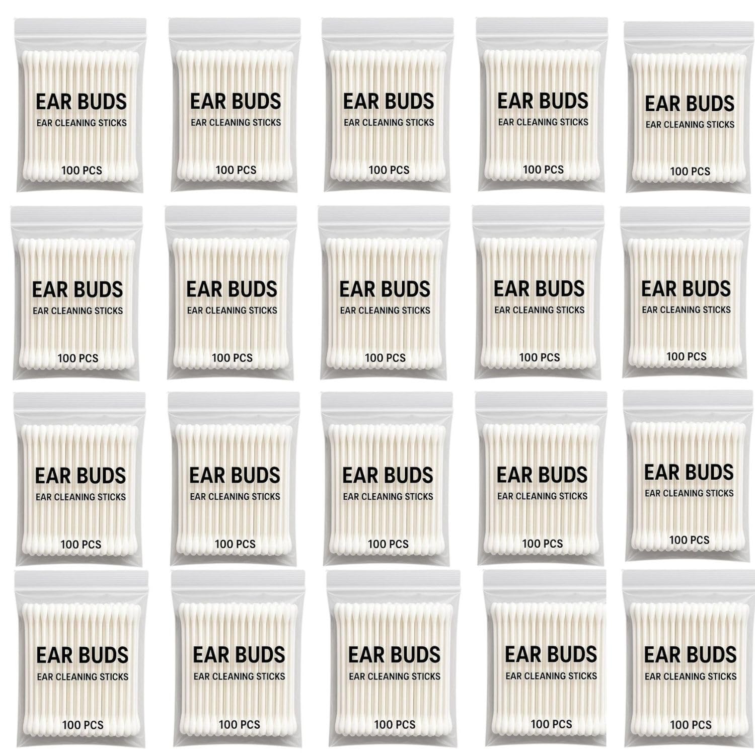 Daniyah Cotton Ear Buds Swabs with Bamboo Wooden Stick, 100% Pure & Soft Premium Cotton Ear Buds for Baby's Hygiene & Care 1400 Sticks - (Pack of 20)-image-30