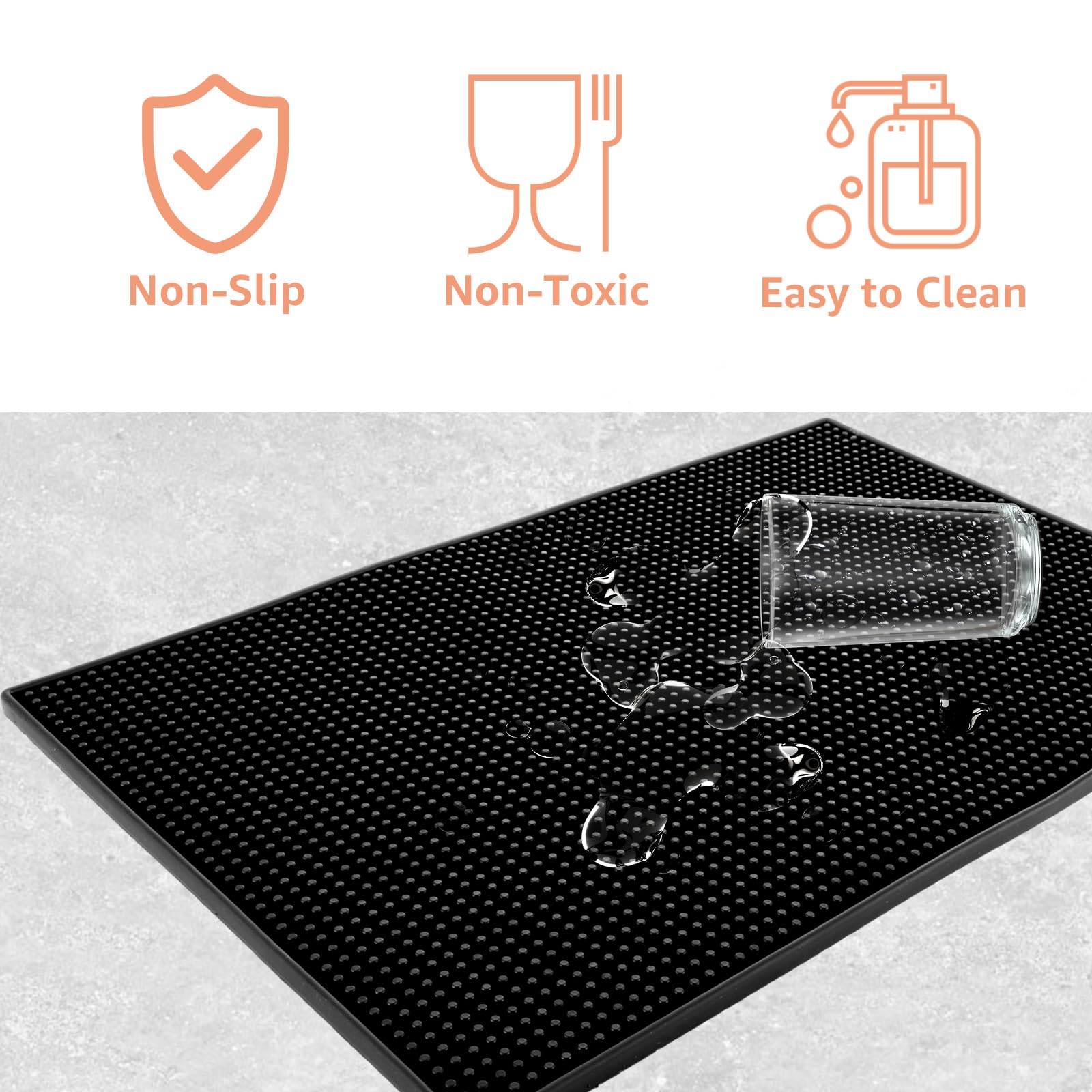 GBACHOOSE 3Pcs 45x30cm PVC Bar Mat, 18”x 12”Thick Durable and Stylish Home Bar Accessories - Image 4