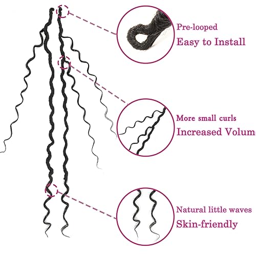 Miniatura 3 de 8 paquetes de cabello sintético Goddess Locs de ganchillo para mujeres negras, cabello largo de ganchillo de diosa, estilo bohemio, rastas de río