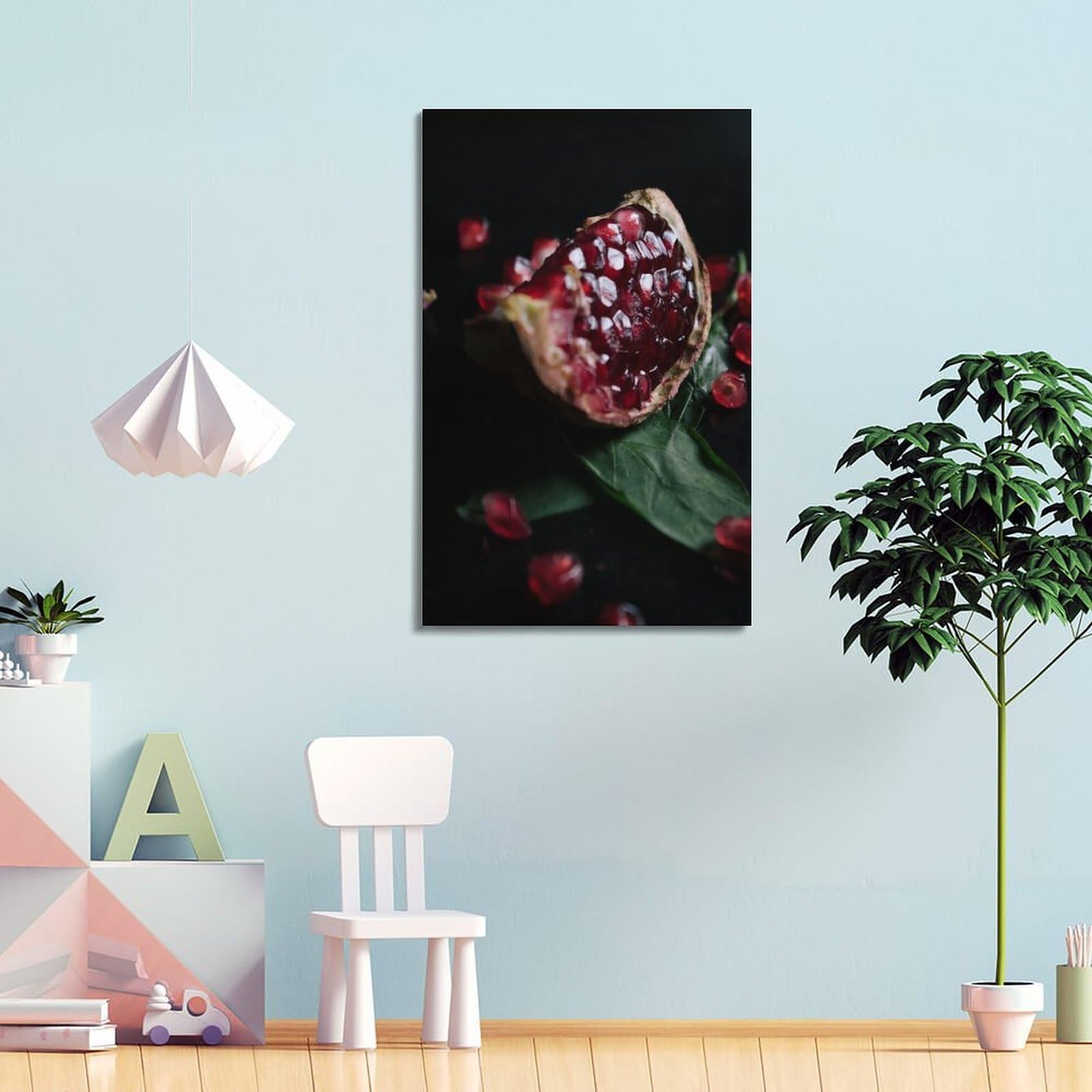 Granatapfel-Segment-Wandkunst, reichhaltiger Druck, Obstposter, reichliches Leinwandbild, luxuriöse Dekoration für Wohnzimmer, Schlafzimmer, Arbeitszimmer, Poster, dekorative Malerei, Leinwand