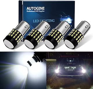 AUTOGINE 4 X 1000 Lumens Super Bright 9-30V 1157 2057 2357 7528 LED Bulbs 3014 54-EX Chipsets with Projector for Back Up Reverse Lights DRL Tail Brake Lights, Xenon White - coolthings.us