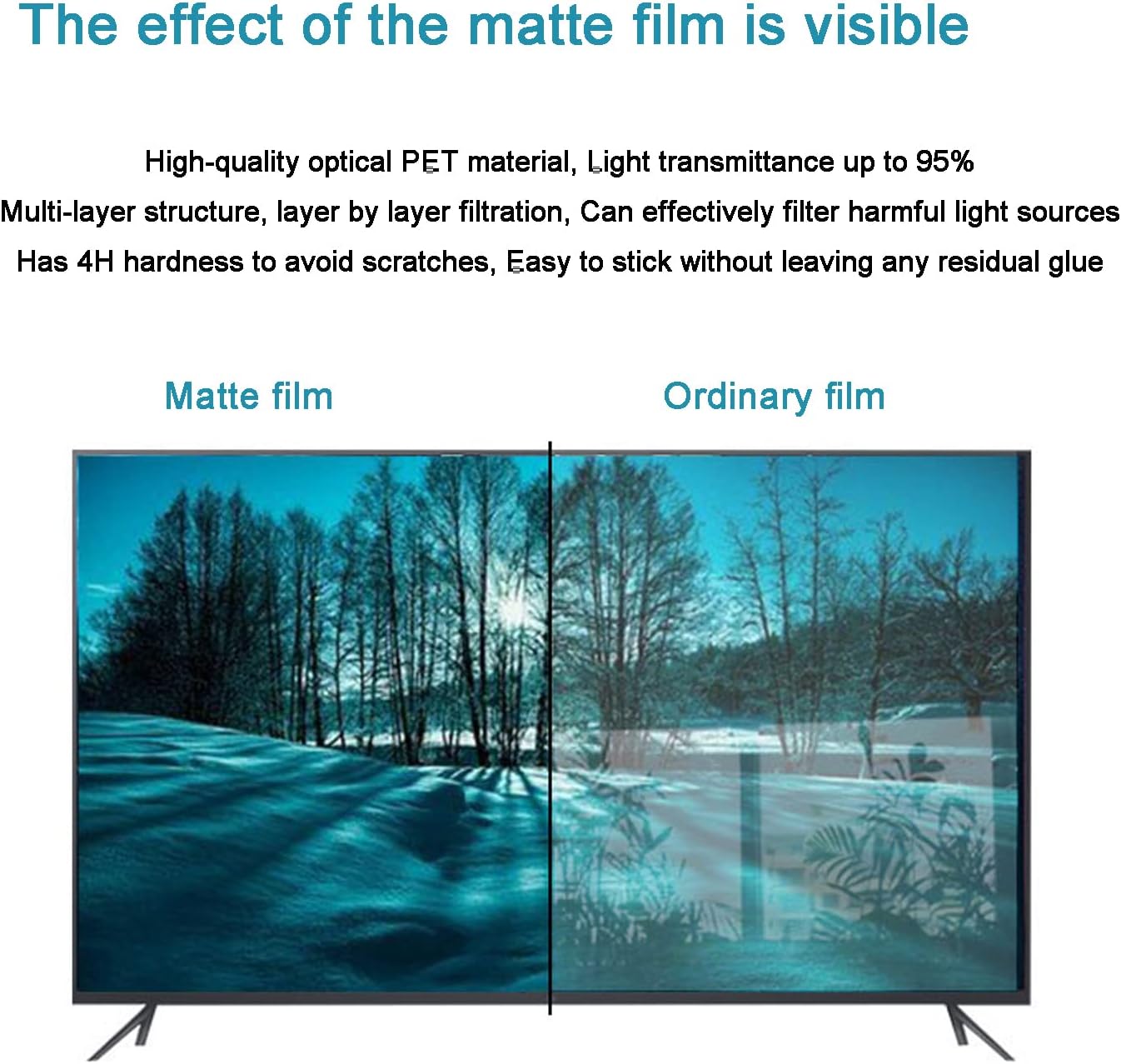 Television screen protector film, TV screen protector Screen Protector from 32-75 Inch Monitor AntiGlare for TV/Desktop Computer,Blue Light Blocking Filter(42"(917 * 516mm))