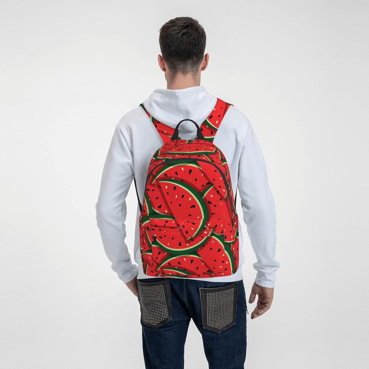 16 inch backpack Red Watermelon Laptop Backpack Full Print School Bookbag Shoulder Bag for Travel Daypack