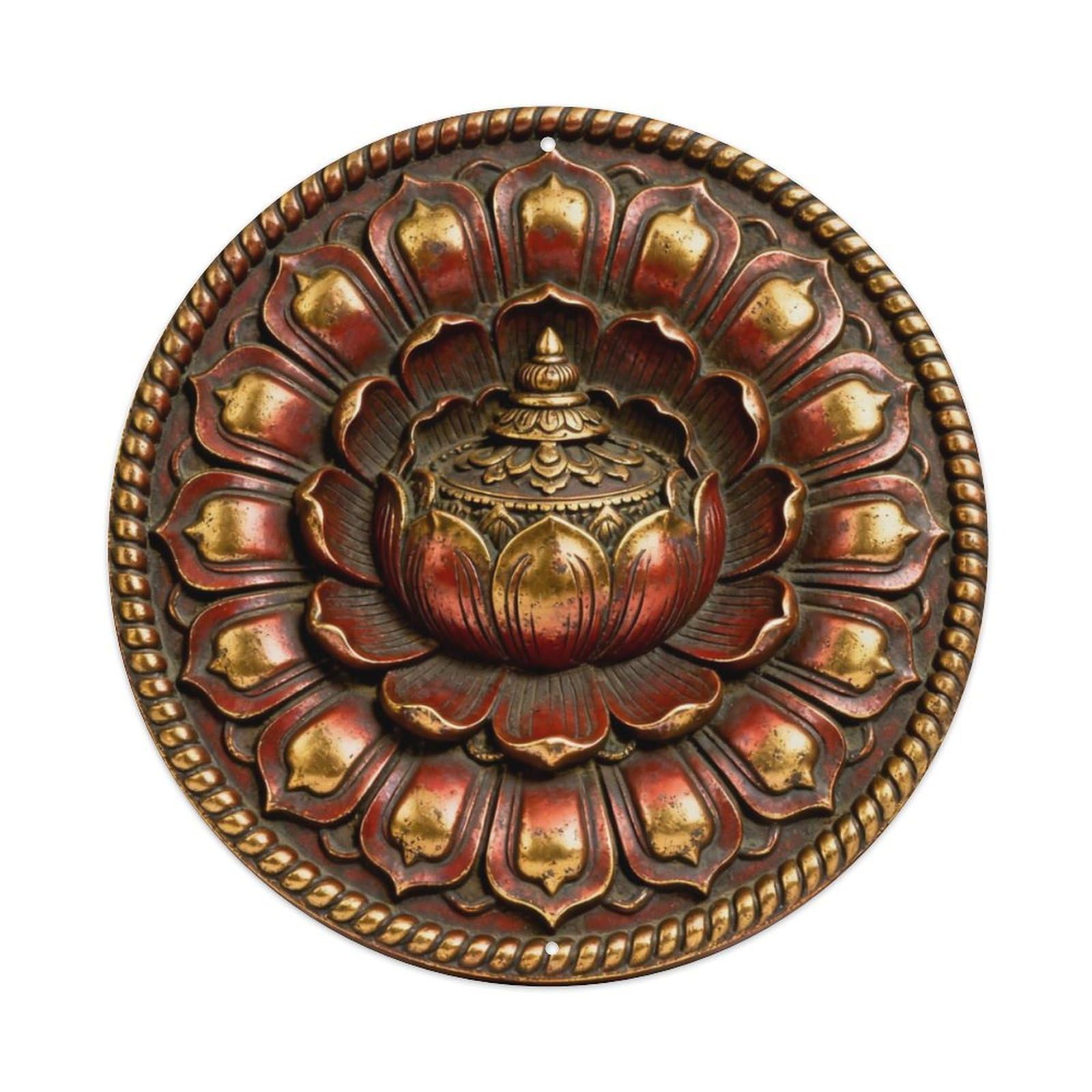 Tibet Lotus Seat Petal Metal Tin Sign Plaque