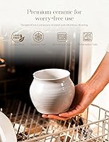 Vista 7 de AISBUGUR Azucarero con tapa y cuchara, tarro de azúcar de 13 onzas con tapa de bambú, recipiente de cerámica para barra de café, encimera