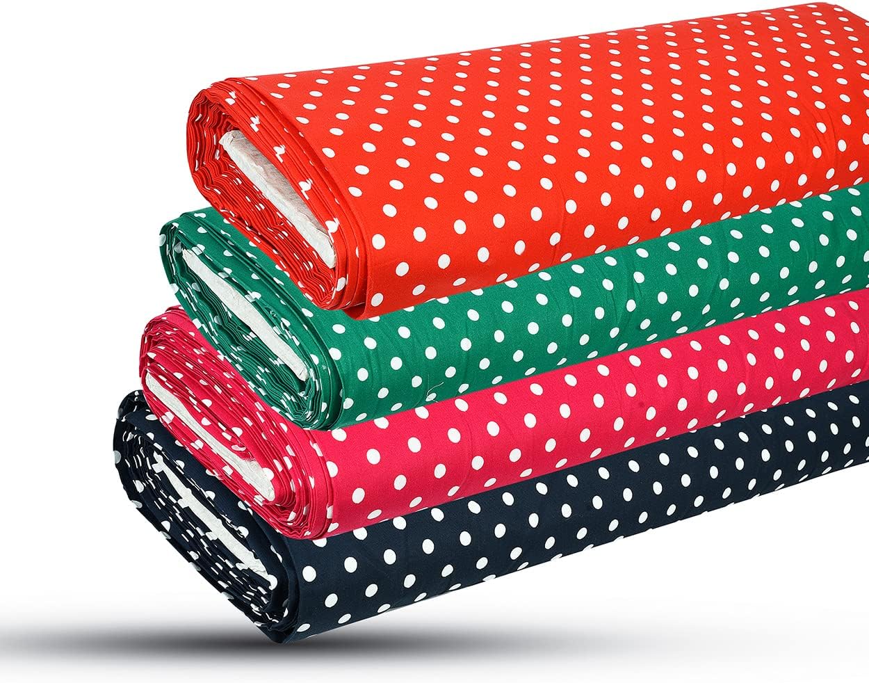 Polka Dot 100% Cotton - 44" - 111 cm Wide Poplin Fabric - Crafty Print for Adults and Children - Kids Crafts Quilting Fabric Material (red on White, 3m)