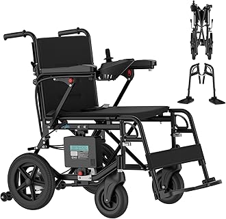 Electric Wheelchair for Adults Lightweight Foldable Electric Wheelchair for Seniors Motorized Wheelchair Power Wheelchairs for Adults 47lb (Black)