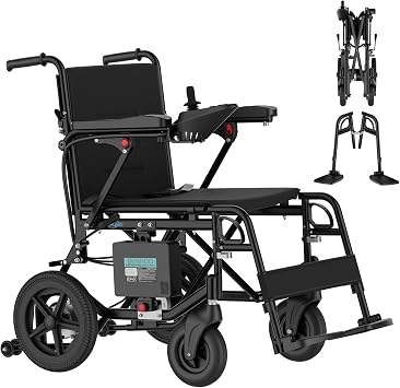 Electric Wheelchair for Adults Lightweight Foldable Electric Wheelchair for Seniors Motorized Wheelchair Power Wheelchairs for Adults Black