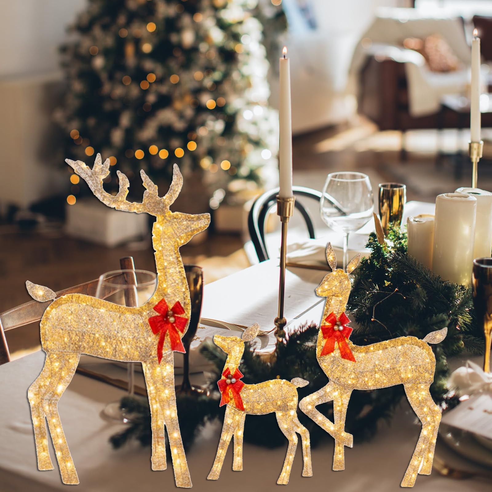 Amazon.co.jp : クリスマスガーデンデコレーションライトトナカイ