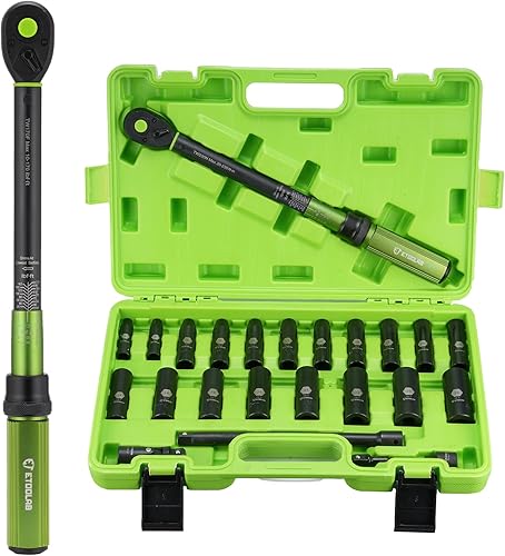 Miniatura 8 de etoolab Llave dinamométrica de clic de 1/2 de doble alcance【10-170.0ft.lb/13.60-230.5Nm】Llave dinamométrica de precisión ±3% de 1/2, llave ajustable