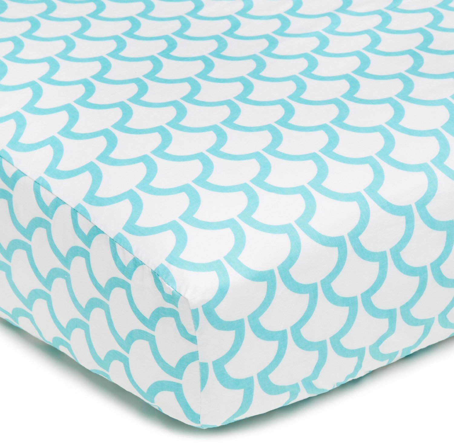 Drap-housse matelas berceau percale coton contre la transpiration bébé turquoise