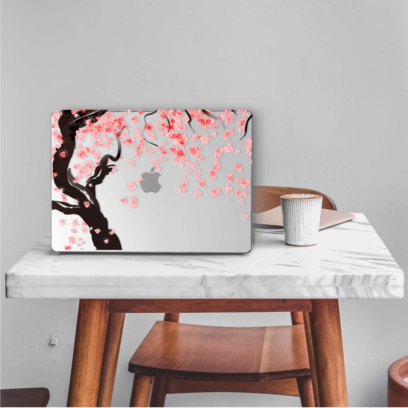 Funda Compatible con MacBook Air de 13.6 Pulgadas, Modelo de versión 2025-2022, Chip A3240 M4 A3113 M3 A2681 M2, Funda rígida con patrón Impreso para MacBook Air 13.6, Flores de Cerezo A9
