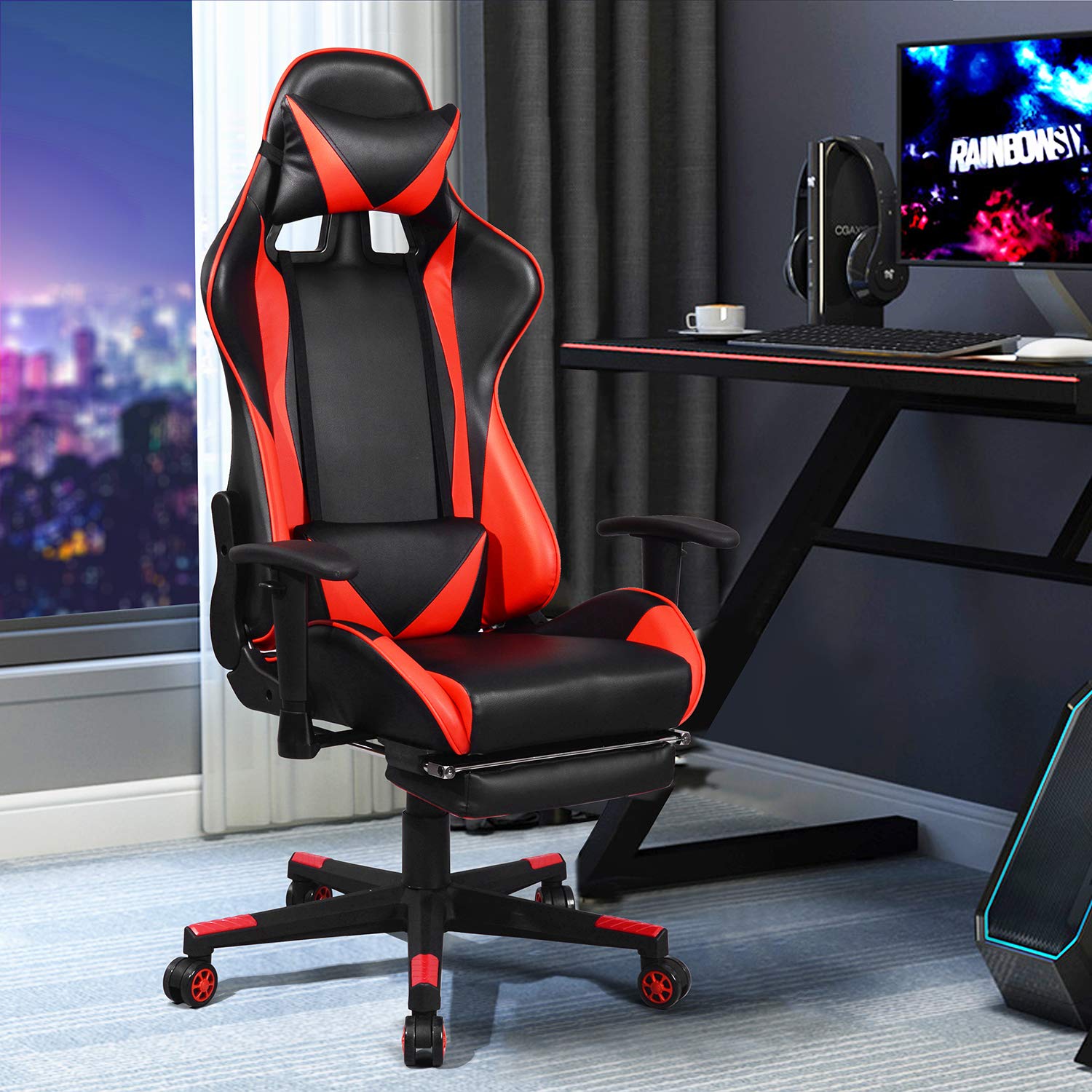 Office Chair Desk Gaming Chair, High Back Ergonomic Adjustable Racing