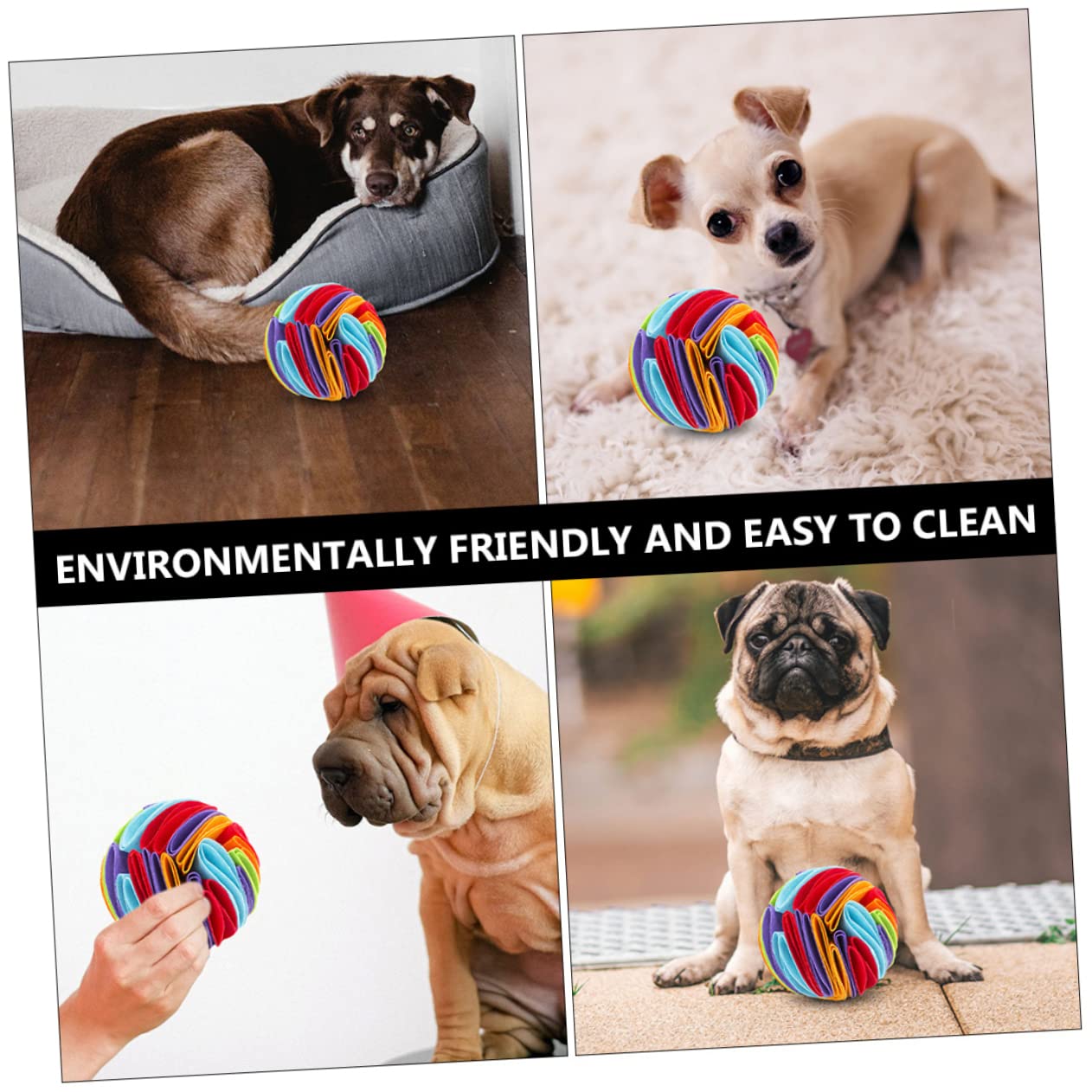 FRCOLOR 4stücke Hundeschnüffelbälle Aus Filz Leckereien Verstecken Langsames Fressen Fördern Für Welpen Und Kleine Hunde Um Stress Abzubauen Sinne Zu Schärfen