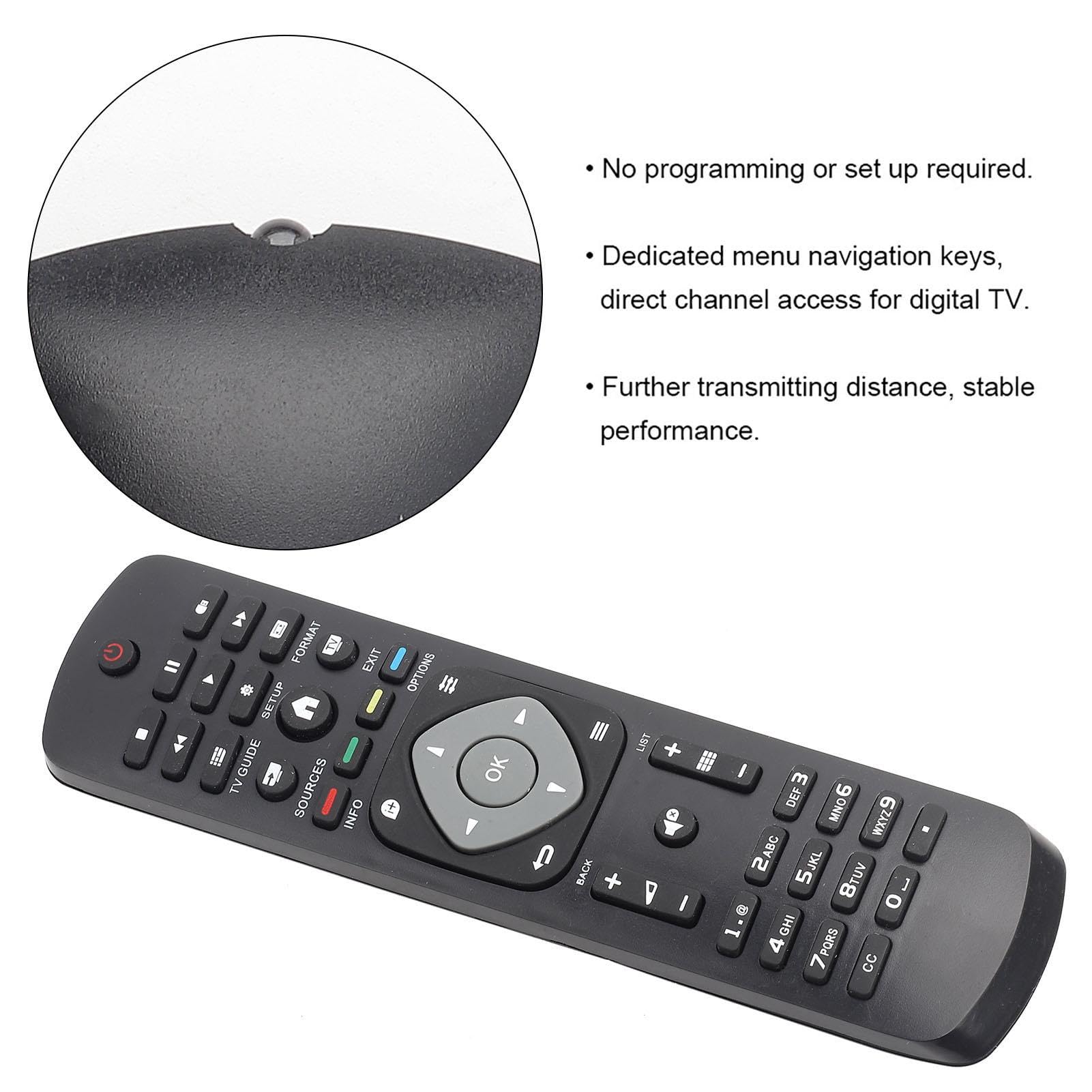 Pilot zamienny do telewizora Philips LCD LED Smart TV, uniwersalny pilot z 6 przyciskami szybkiego dostępu