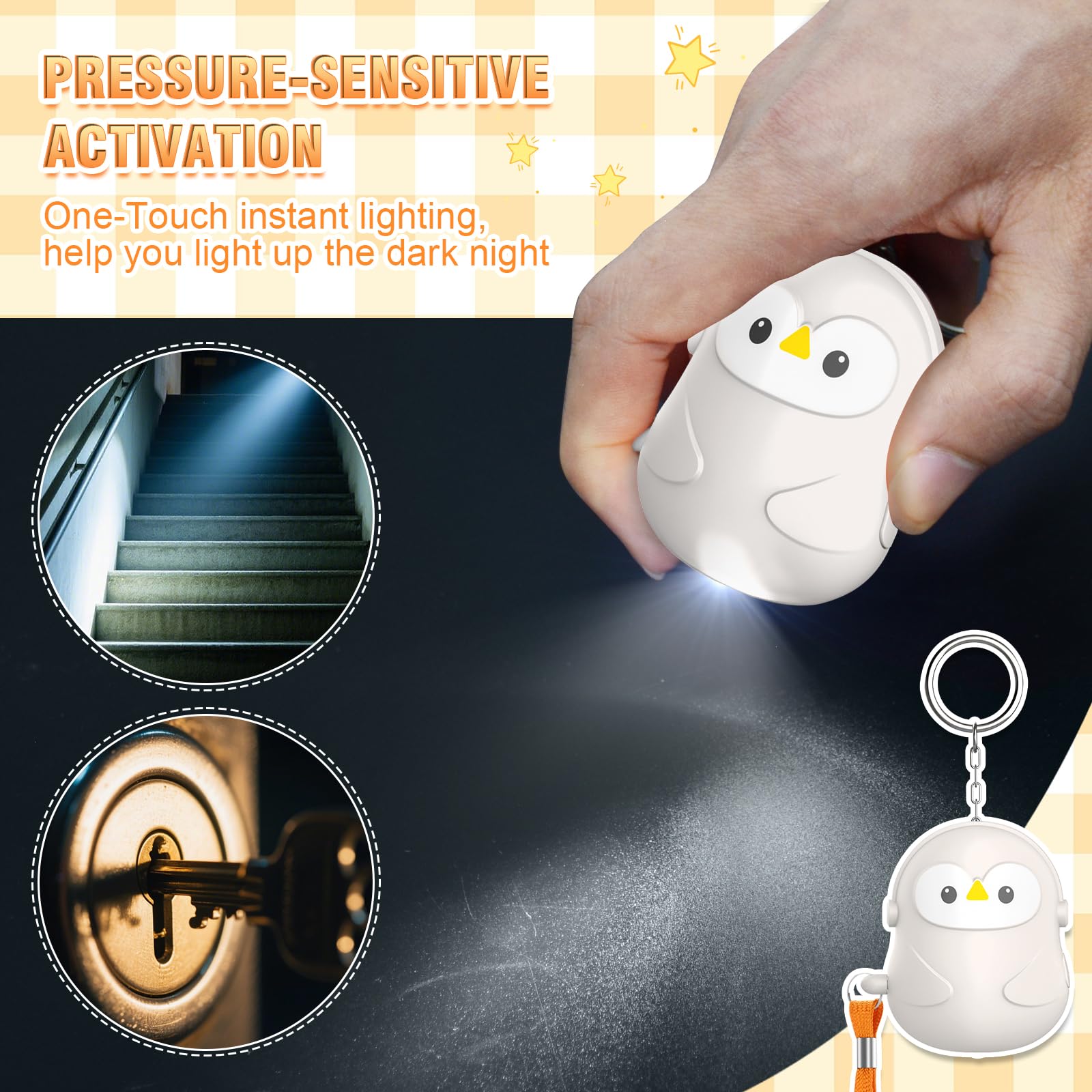 130 dB Allarme Personale, Allarme di Sicurezza per Difesa Personale, Portachiavi Sirena Autodifesa con Luce LED, Sirena Allarme per Donne Uomini Bambini Anziani