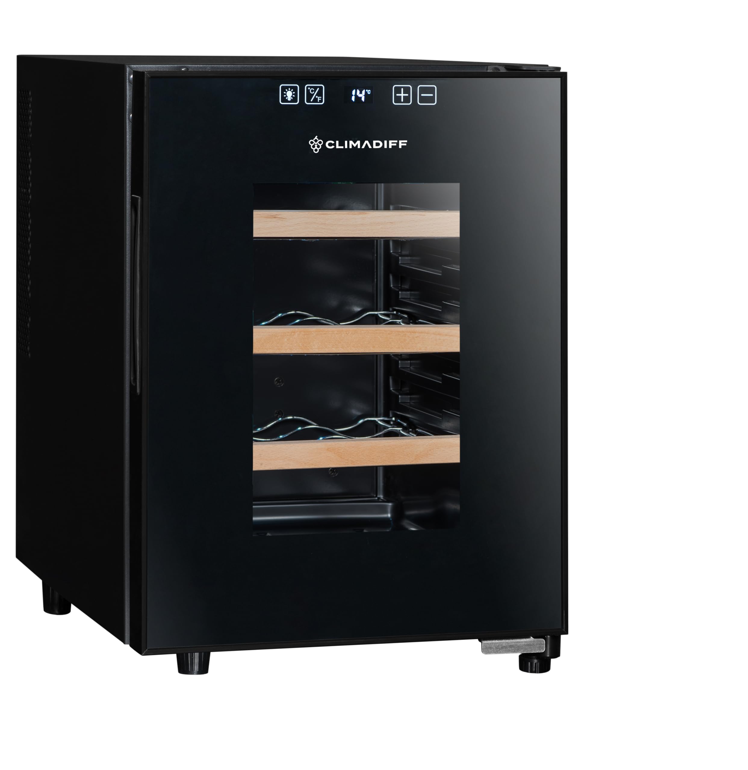 CLIMADIFF CC12F Hybrid-Weinkühlschrank 12 Flaschen Temperaturbereich 11°C-18°C freistehend