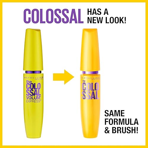 Miniatura 2 de Maybelline Volum' Express The Colossal Impermeable Mascara Maquillaje, Mascara No Volumizing Clump, Glam Black, 2 unidades