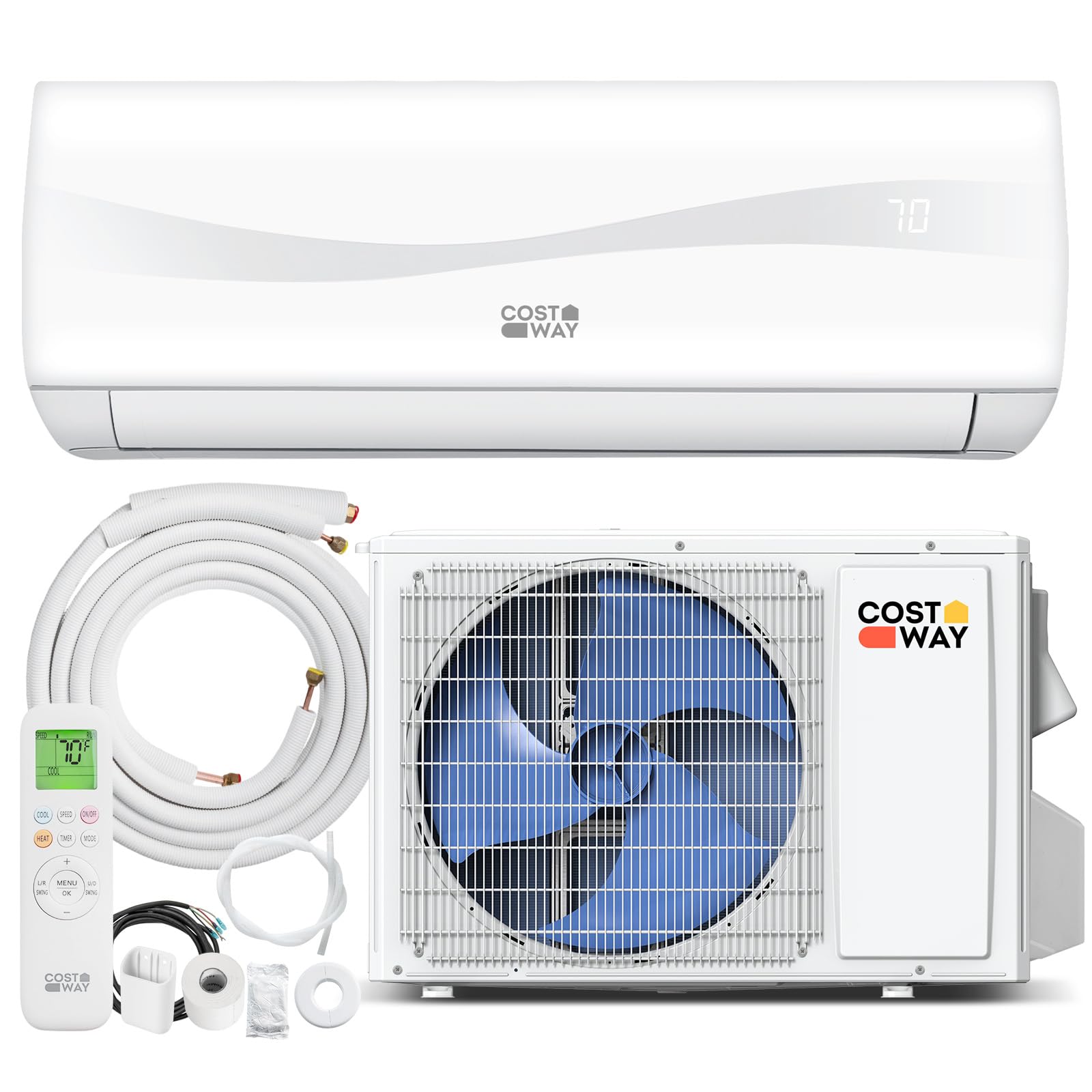 COSTWAY 9100 BTU Mini Split Air Conditioner & Heater