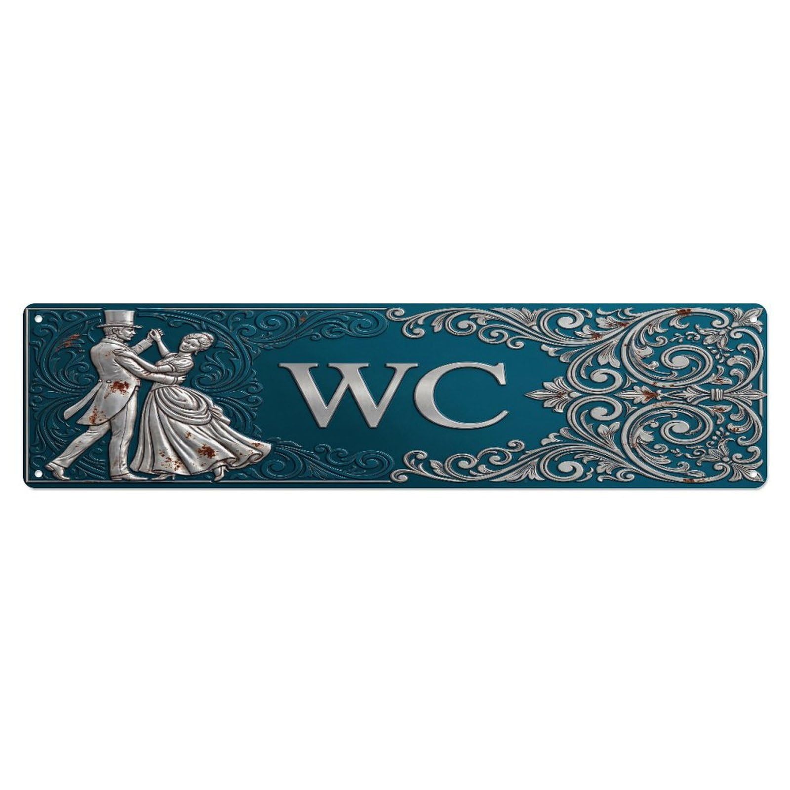 Tgrcjimh Style Metal Tin Sign Vintage Victorian Decor Wc Toilet Corridor