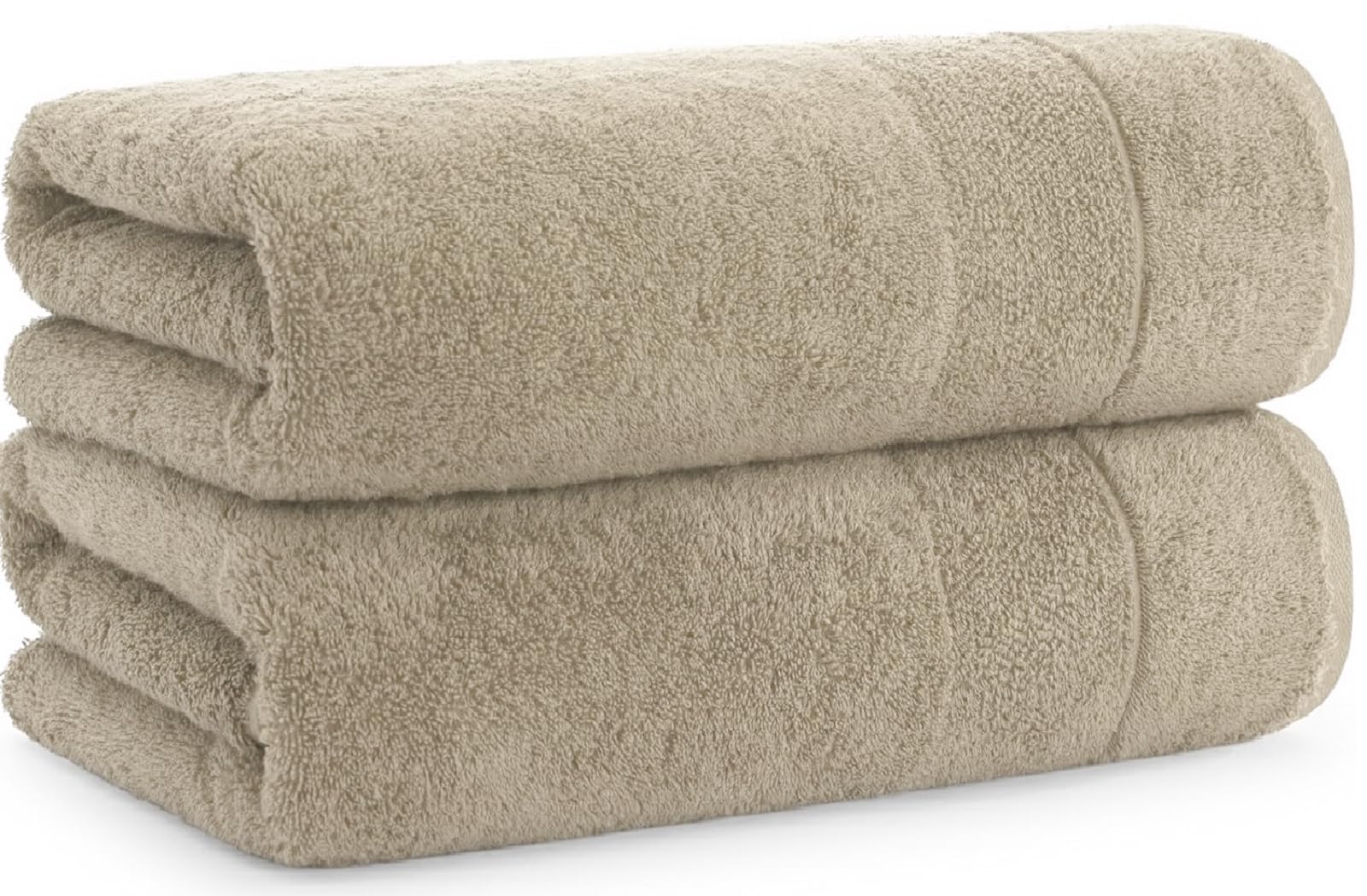 1-2 Pack Extra Large Luxury Jumbo Bath Sheets (100 x 200 cm -700 GSM) Pure Egyptian Cotton Super Soft Big Bath Sheet XL Towels (Latte, 2)